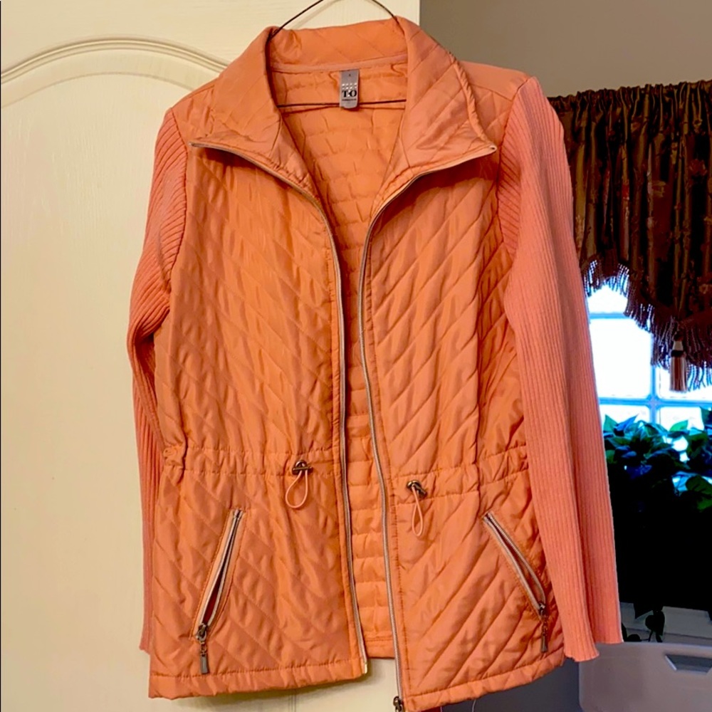 Coral sweater jacket